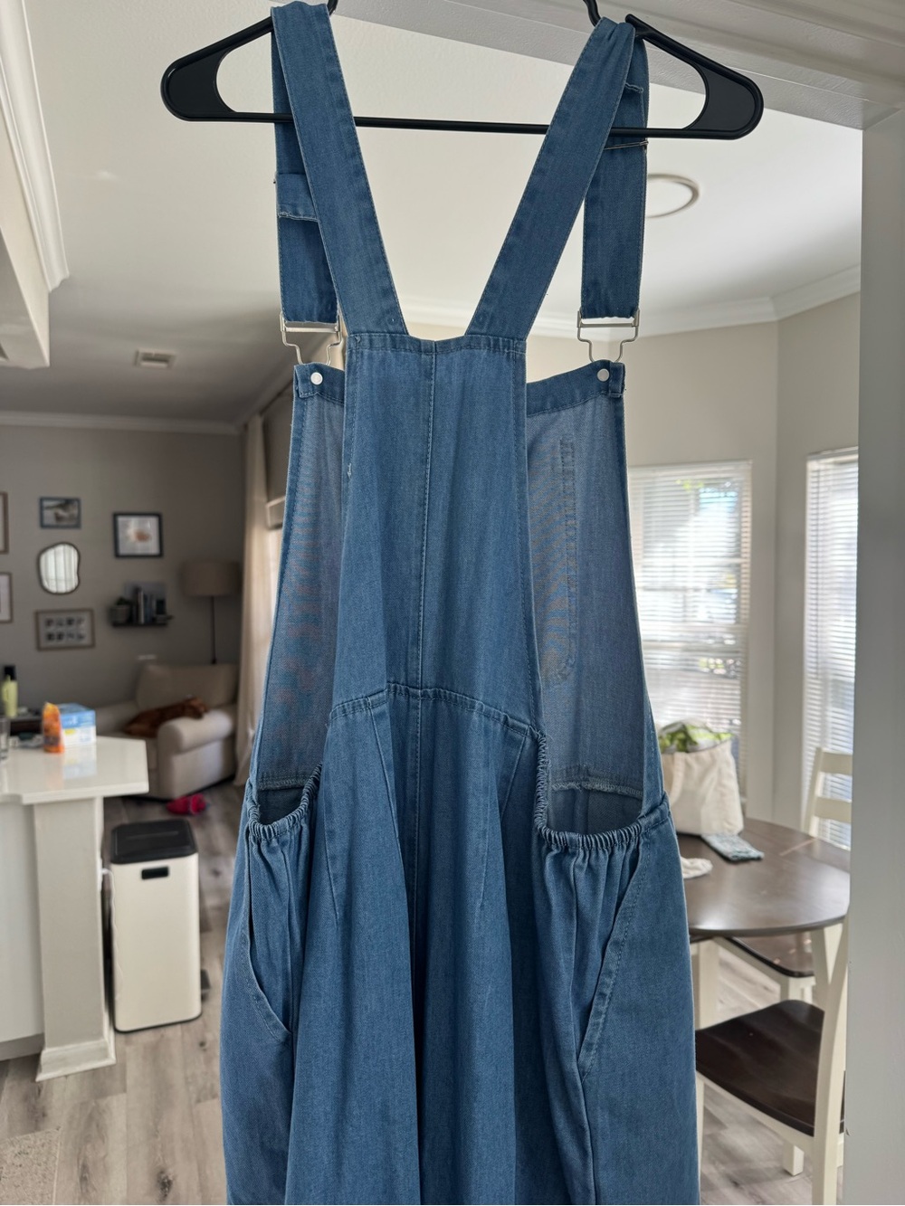 Denim Pinafore Overall Dress - Blue